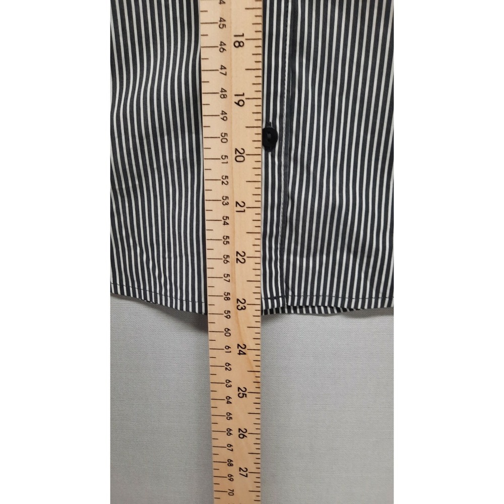 Worthington Women's White/Black Stripe Long Sleeve Button Front Shirt Size M - Picture 7 of 7